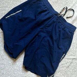 Nike Navy Sports Shorts with Reflective Stripes